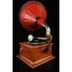 Antique horn gramophone of Classical Stylized Design. Central Europe, Circa 1920