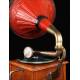 Antique horn gramophone of Classical Stylized Design. Central Europe, Circa 1920