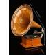 Antique horn gramophone from the beginning of the 20th Century. Central Europe, 1915