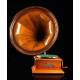 Antique horn gramophone from the beginning of the 20th Century. Central Europe, 1915