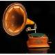 Antique horn gramophone from the beginning of the 20th Century. Central Europe, 1915