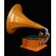 Antique horn gramophone from the beginning of the 20th Century. Central Europe, 1915