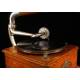 Antique horn gramophone from the beginning of the 20th Century. Central Europe, 1915