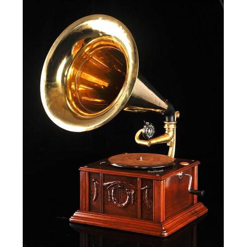 Antique horn gramophone in excellent condition. Central Europe, Circa 1915