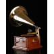 Antique horn gramophone in excellent condition. Central Europe, Circa 1915