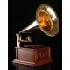 Antique horn gramophone in excellent condition. Central Europe, Circa 1915