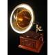 Antique horn gramophone in excellent condition. Central Europe, Circa 1915