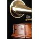 Antique horn gramophone in excellent condition. Central Europe, Circa 1915