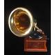 Antique horn gramophone in excellent condition. Central Europe, Circa 1915