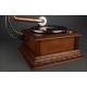 Beautiful Pathé horn gramophone, 1915. Restored and working. Original Trumpet