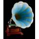 Beautiful and Luxurious Spanish horn gramophone His Master's Voice. Barcelona, ca. 1910