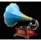 Beautiful and Luxurious Spanish horn gramophone His Master's Voice. Barcelona, ca. 1910