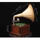 Antique Thorens horn gramophone. Central Europe, Circa 1910, in good working order.