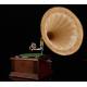 Antique Thorens horn gramophone. Central Europe, Circa 1910, in good working order.