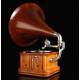 Precious horn gramophone with Inlaid Box, Working. Switzerland, 1910-15