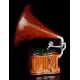 Precious horn gramophone with Inlaid Box, Working. Switzerland, 1910-15