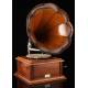 horn gramophone, ca. 1910.