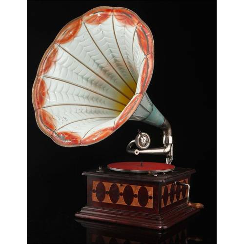 Early 20th Century horn gramophone. In perfect working condition.