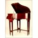 Extraordinarily rare Columbia Gramophone with Piano Form. Mahogany wood.