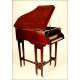 Extraordinarily rare Columbia Gramophone with Piano Form. Mahogany wood.