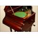 Extraordinarily rare Columbia Gramophone with Piano Form. Mahogany wood.