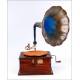 Antique horn gramophone in Excellent Condition. France, Circa 1920