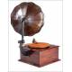 Antique horn gramophone in Excellent Condition. France, Circa 1920