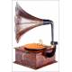 Antique horn gramophone in Excellent Condition. France, Circa 1920