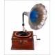 Antique horn gramophone in Excellent Condition. France, Circa 1920