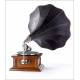 Antique HMV horn gramophone Monarch IV for the French Market, Circa 1910.