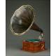 Stylized German Horn Gramophone, Circa 1915. Very well preserved and working.