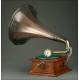 Stylized German Horn Gramophone, Circa 1915. Very well preserved and working.