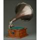 Stylized German Horn Gramophone, Circa 1915. Very well preserved and working.