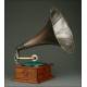 Stylized German Horn Gramophone, Circa 1915. Very well preserved and working.