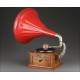 Fantastic German horn gramophone. Circa 1910. Working very well.