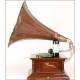 Bombay Concert gramophone with glass walls and flowered trumpet. 1910