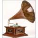 Bombay Concert gramophone with glass walls and flowered trumpet. 1910