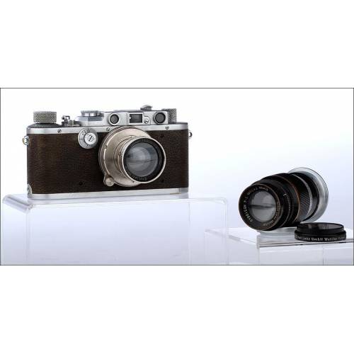 Leica IIIa Camera Manufactured in 1936-37. In Good Condition and with Two Original Lenses