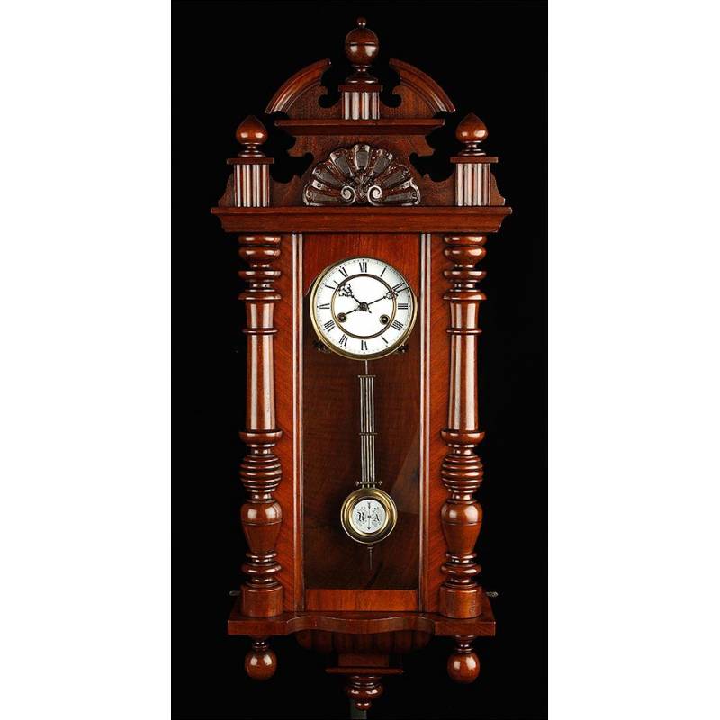 Reloj de Pared de Madera, de Principios del Siglo XX. Muy Bien