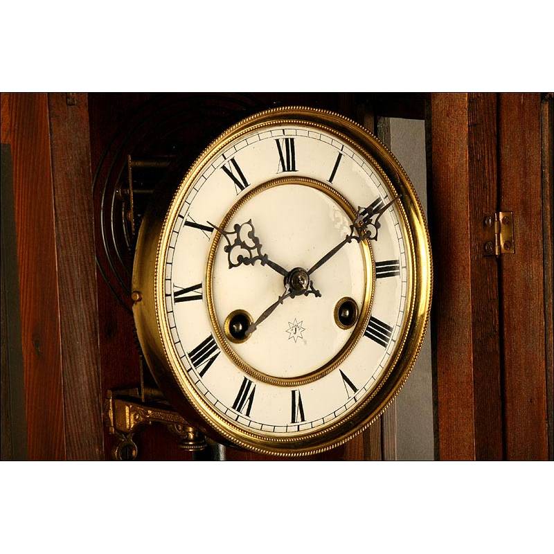 Exclusive Junghans Wall Clock Circa 1900. Tells the Hours and