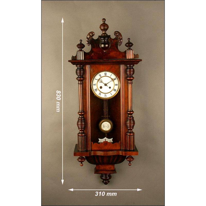 Reloj de Pared de Madera, de Principios del Siglo XX. Muy Bien
