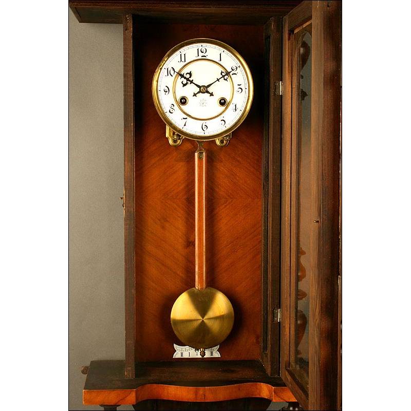 Wall Clock with Junghans Sounder. Year 1900. Working. Signed