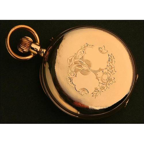 Saboneta Pocket Watch, Switzerland, Solid Gold, circa 1900.