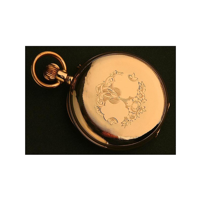 Saboneta Pocket Watch, Switzerland, Solid Gold, circa 1900.