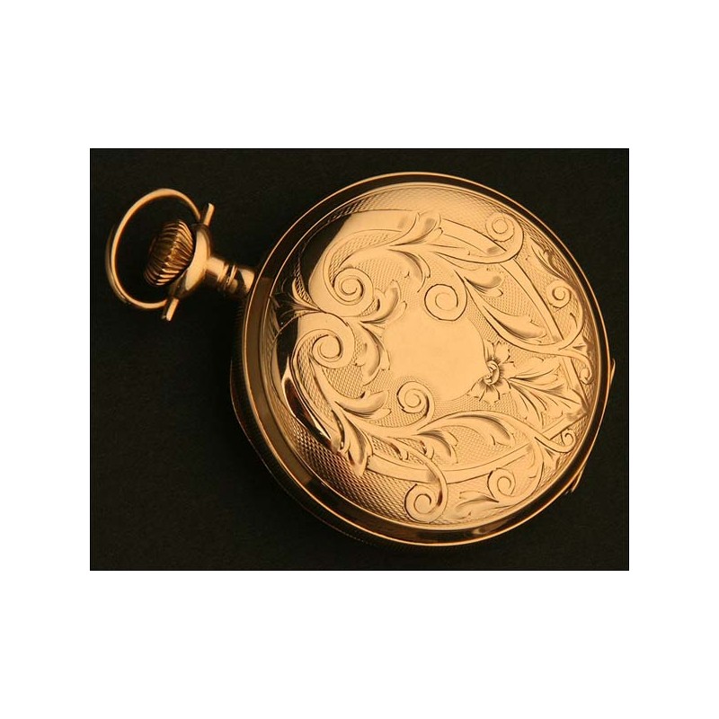 Elgin Pocket Watch Saboneta, USA, Solid Gold, Year 1911