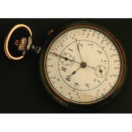 Lepine Pocket Watch, Chronograph, Tachymeter, Switzerland, Year 1890