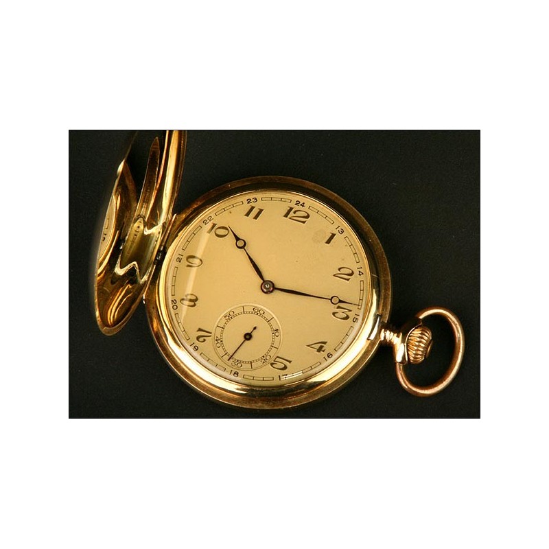 Saboneta Clock, Swiss, Solid Gold, Dated about 1900.