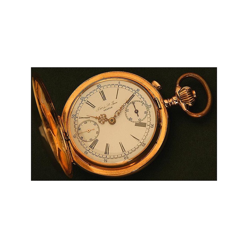 Saboneta Chrono Clock, Swiss, Gold, 1870s