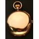 EXCLUSIVE 18K Solid Gold Pocket Watch with Chronograph and Chronograph. 3 covers. 1900