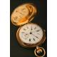 EXCLUSIVE 18K Solid Gold Pocket Watch with Chronograph and Chronograph. 3 covers. 1900